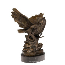 Animal Bronze Escultura Pássaro Coruja Decoração Estátua De Bronze Tpy-626